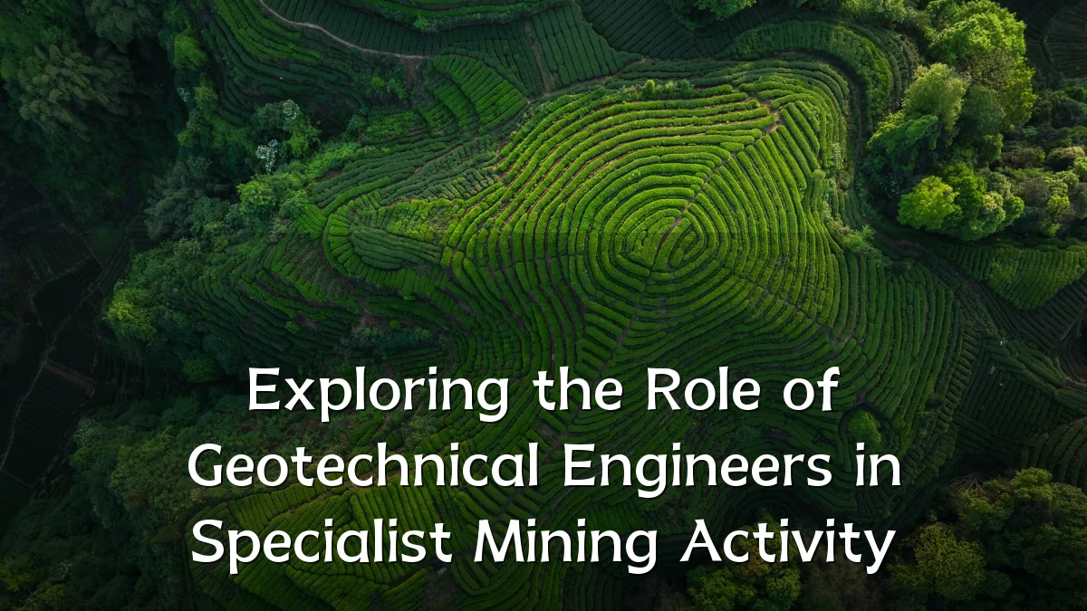 Exploring the Role of Geotechnical Engineers in Specialist Mining Activity