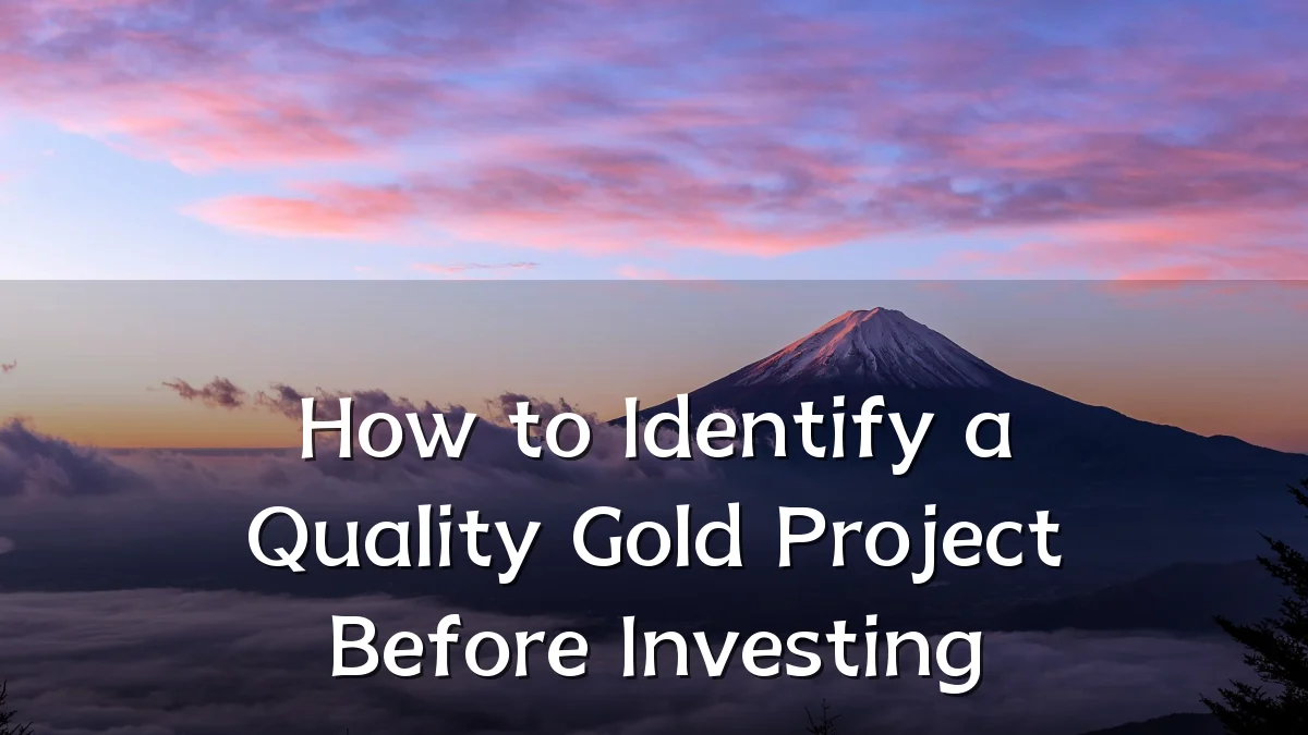 How to Identify a Quality Gold Project Before Investing